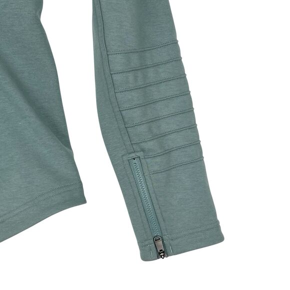 Athleta Moto Jacket Minimalistic Grey SIZE S Green Gym Travel Zip Up #982849 - Picture 12 of 16